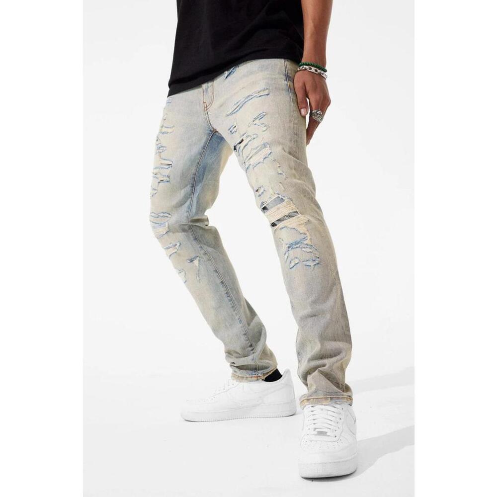 Jordan Craig Sean Fit With Shreds Slim Jeans Antique Size 32x32l